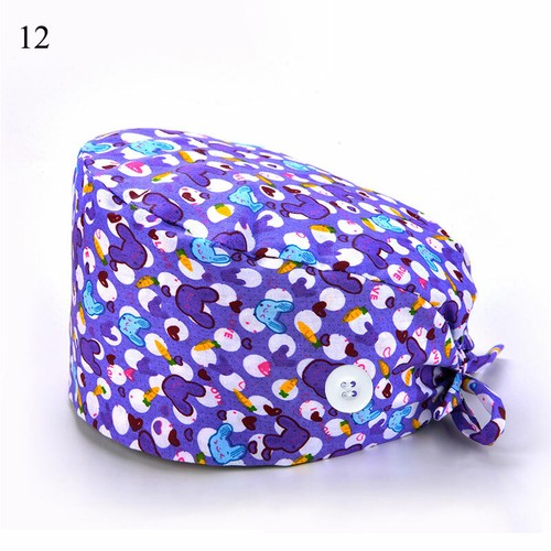 Unisex Surgical Scrub Cap Hat with Buttons Women Men Hospital Doctor Nurses H в - Picture 21 of 23