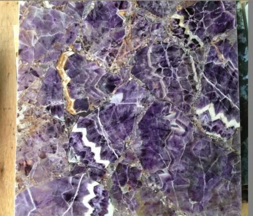 15"x15" Decorative Amethyst Stone Center Sofa Table Top For Living Room Decor - Picture 1 of 8