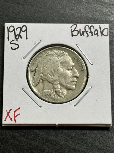1929 S Buffalo Nickel 5c XF Extra Fine Better Date Coin (Raw12491)