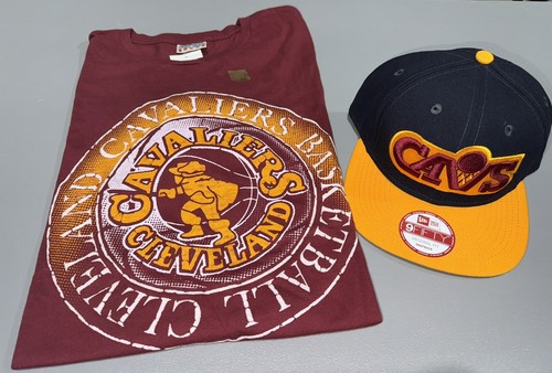 Combo Lot of 2 Men’s Cleveland Cavaliers NBA Shirt Small & Snapback Hat Bundle