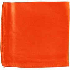 MANZO Men's Polyester Shiny Finish Pocket Square Hankie Only Orange