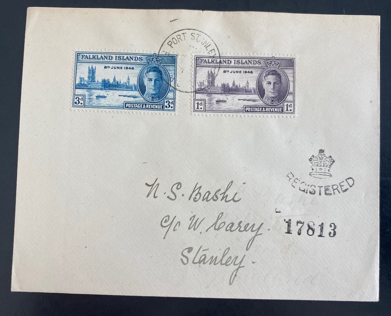 1947 Port Stanley Falkland Islands First Day Cover FDC Peace issue