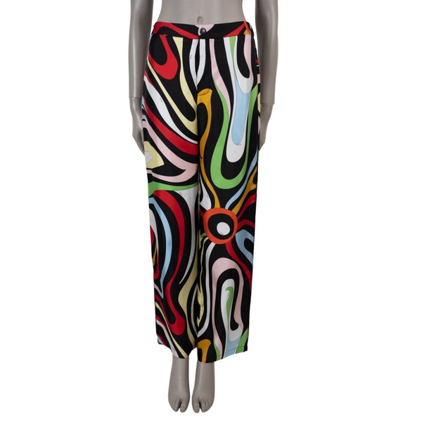 71561 Auth EMILIO PUCCI Multicolor Silk 2022 MARMO Hose S