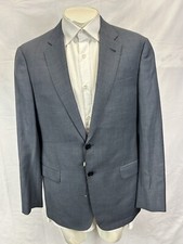 Armani Collezioni G Line Birdseye Blue Jacket 2-Bt Sz EU 50 R / US 40 R