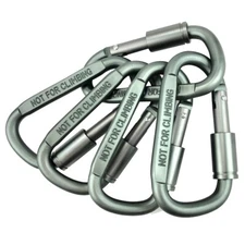 5 Aluminum Spring Loaded D Ring Carabiners Screw Lock Key Chain Belt Clip Hook