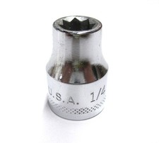 EASCO Tools 8pt. 1/4" Drive Deep Socket 1/4" Chrome 522108 **MADE IN THE USA**