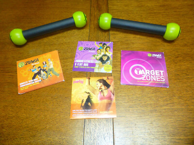 Zumba Fitness Toning Sticks & 8 DVDs Total-Body/Target Zones/Flat Abs/Party Live