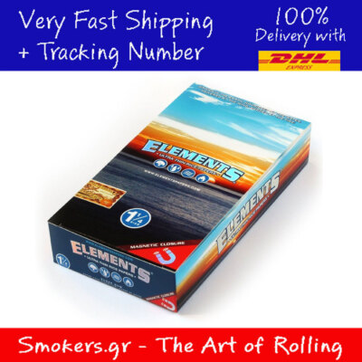 1x BOX ELEMENTS ULTRA THIN RICE CIGARETTE ROLLING PAPERS SIZE 1 1/4