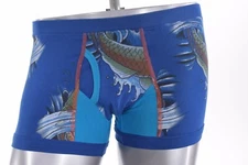 VK Nagrani NWT Luxury Men's Boxer Briefs in Blue Koi Fish Theme Cotton XL