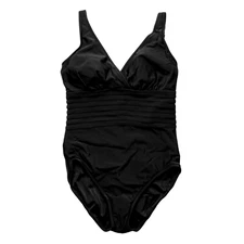 Aqua Green Black One-Piece Swimsuit Size Large Women's Swimwear
