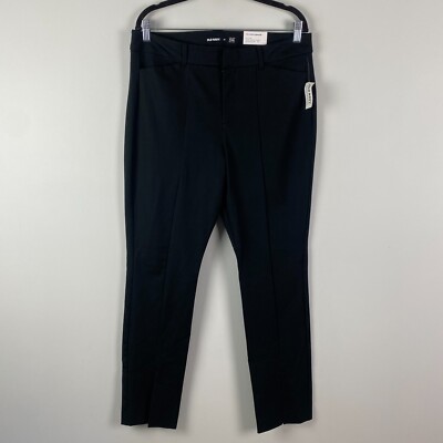 Old Navy Pixie Pants Womens 14 High Rise Black Solid Split Hem