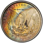 1886-P PCGS MS63 Morgan Dollar w/ Monster Rev Rainbow Toning, Blazing Color Bomb