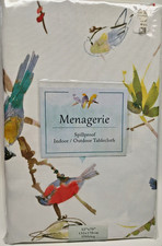 Menagerie Spillproof Indoor Outdoor Tablecloth Oblong 52" x 70" Spring Birds