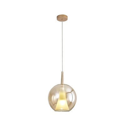 Mantra Iluminación Pendelleuchte Hängeleuchte Elsa Glas gold Ø 25 cm E27 LED