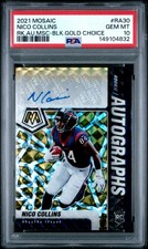 2021 Mosaic NICO COLLINS Rookie Autograph BLACK GOLD CHOICE /8 AUTO PSA 10 RC