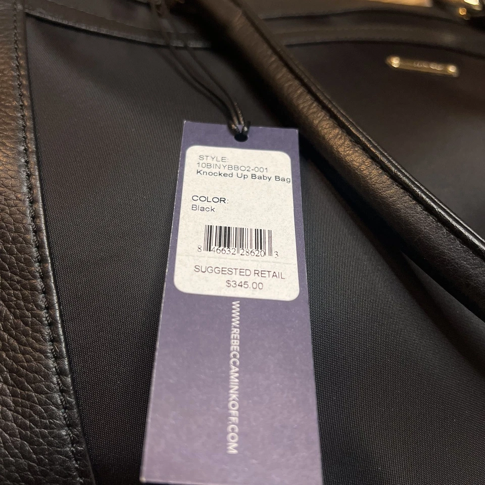 Bolso de Mano Rebecca Minkoff Negro Nylon y Cuero para Pañales Foto 2 de 4