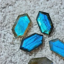AAA+ Natural Top Quality Labradorite Faceted Long Hexagon Shape Loose Gemstone