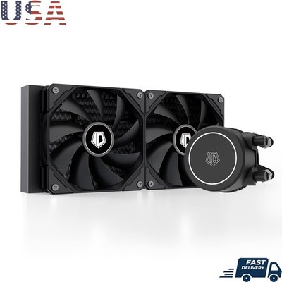 AIO CPU Water Cooler 240mm Radiator Dual 120mm Fans Intel AMD Compatible New