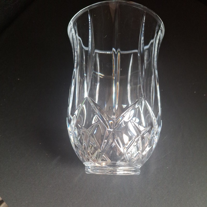 Vintage DePlomb Heavy Crystal Hand Cut 24% Lead Hurricane Lamp Shade