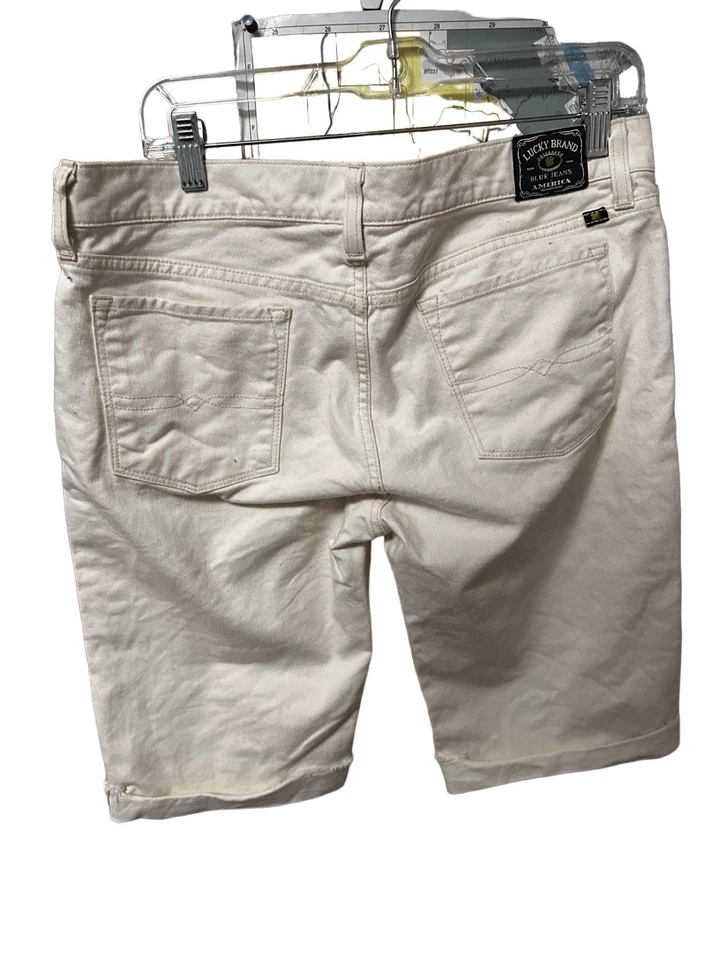 Women’s Lucky Brand White Cream Jean Shorts Size 14/32 - Image 2 of 3