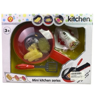 Pretend Play Kitchen Cooking Playset Frying Pan Utensils Sensory Educational Toy