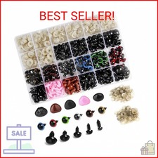 600PCS Crochet Safety Eyes and Noses for Amigurumi, 6  14mm with Washers