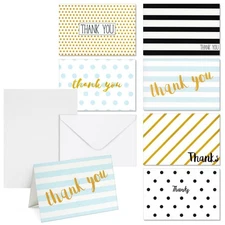 144-Pack Thank You Cards Bulk, Thank You Notes With Envelopes, 4x6 in