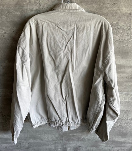 Chaqueta Harrington Polo Ralph Lauren Beige Algodón Años 90 De Colección Talla XL - Imagen 8 de 8
