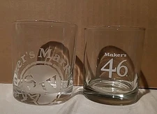MAKER'S MARK Whiskey Rocks Etched Glass & 46 Small Glass Set - Makers Mark