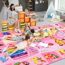 Kids Rugs for Playroom Bedroom Classroom Nursery, Non-Slip and Washable Rugs ...
