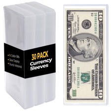 whisrvival 30 Pack Clear Sturdy Plastic Dollar Bill 6.8" x 2.9",