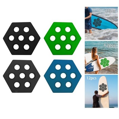 12 Stück sechseckige Surfbrett-Traktionspads für Kiteboards, Paddleboards