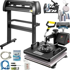 8 In 1 Heat Press Sublimation Machine & 28" Vinyl Cutter Cutting Plotter