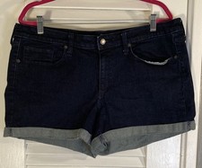 Universal Thread Shorts Rolled Cuff Dark Blue Denim Stretch Jean Women s 18