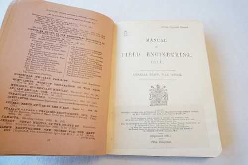 1914 Manual of Field Engineering Hardback Book The War Office WW1 - Picture 2 of 13