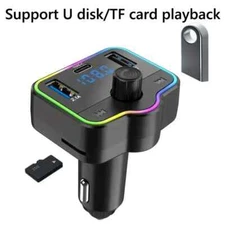 Bluetooth 5.0 Wireless 2 USB Charger Kit Handsfree Car FM Transmitter MP3 Player