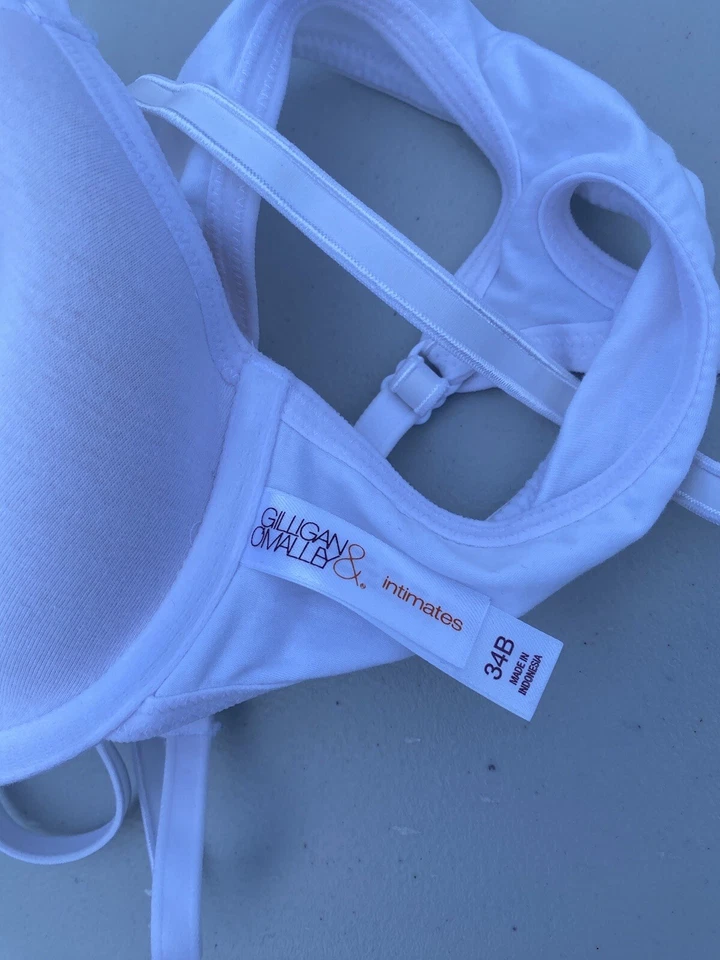 Sujetador diario Gilligan & Omalley 34B blanco con aros correa ajustable para mujer Foto 3 de 3