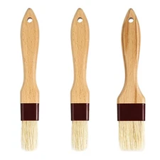 3pcs Pastry Basting Brushes, Oil Brush for Cooking Boar Bristle Brushes BBQ B...
