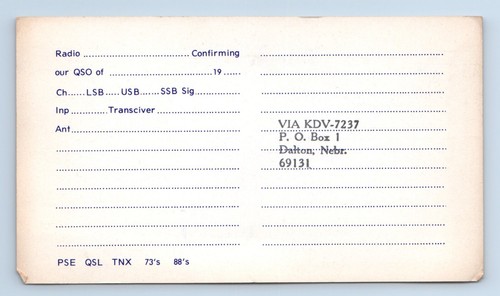 Blue Whale Lennon Stellerton Nova Scotia Canada QSL Ham Radio Card VTG - 第 2/2 張圖片