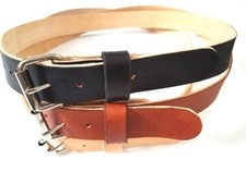 HEAVY DUTY REAL LEATHER 1.1/2"W WORK BELT MENS WOMENS W HEAVY S.S ROLLER BUCKLE