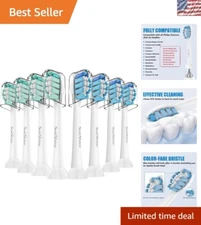 8 Pack Replacement Toothbrush Heads for Philips Sonicare - Soft Bristles