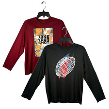 Athletic Works Youth Boy's Long Sleeves Pullover 14-16 Husky Moisture Wicking