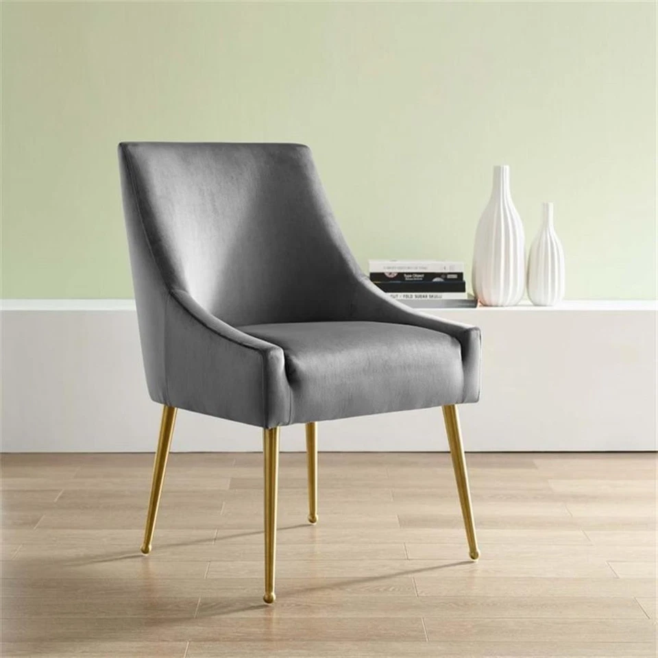 Modway Discern 19" Upholstered Performance Velvet Dining Chair in Gray - Image 2 of 4