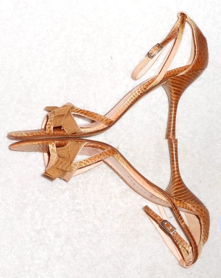 MARTINEZ VALERO sandales cuir façon reptile multicolore P 39 TBE - Photo 2/4