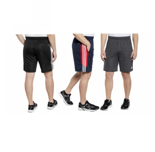 Adidas Men’s Active 3 Stripe Drawstring Shorts with Zipper Pockets