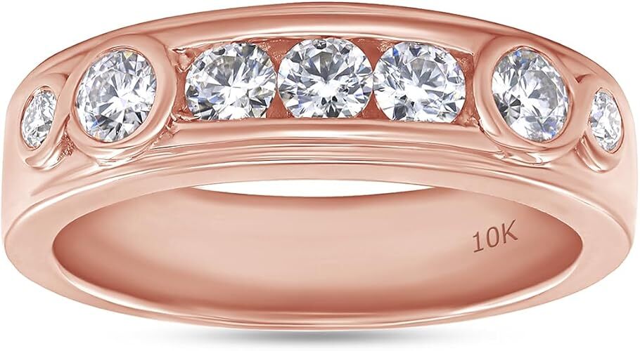 0.50ct Lab Created Moissanite Wedding Band Ring For Men's 10k or 14K Soild Gold