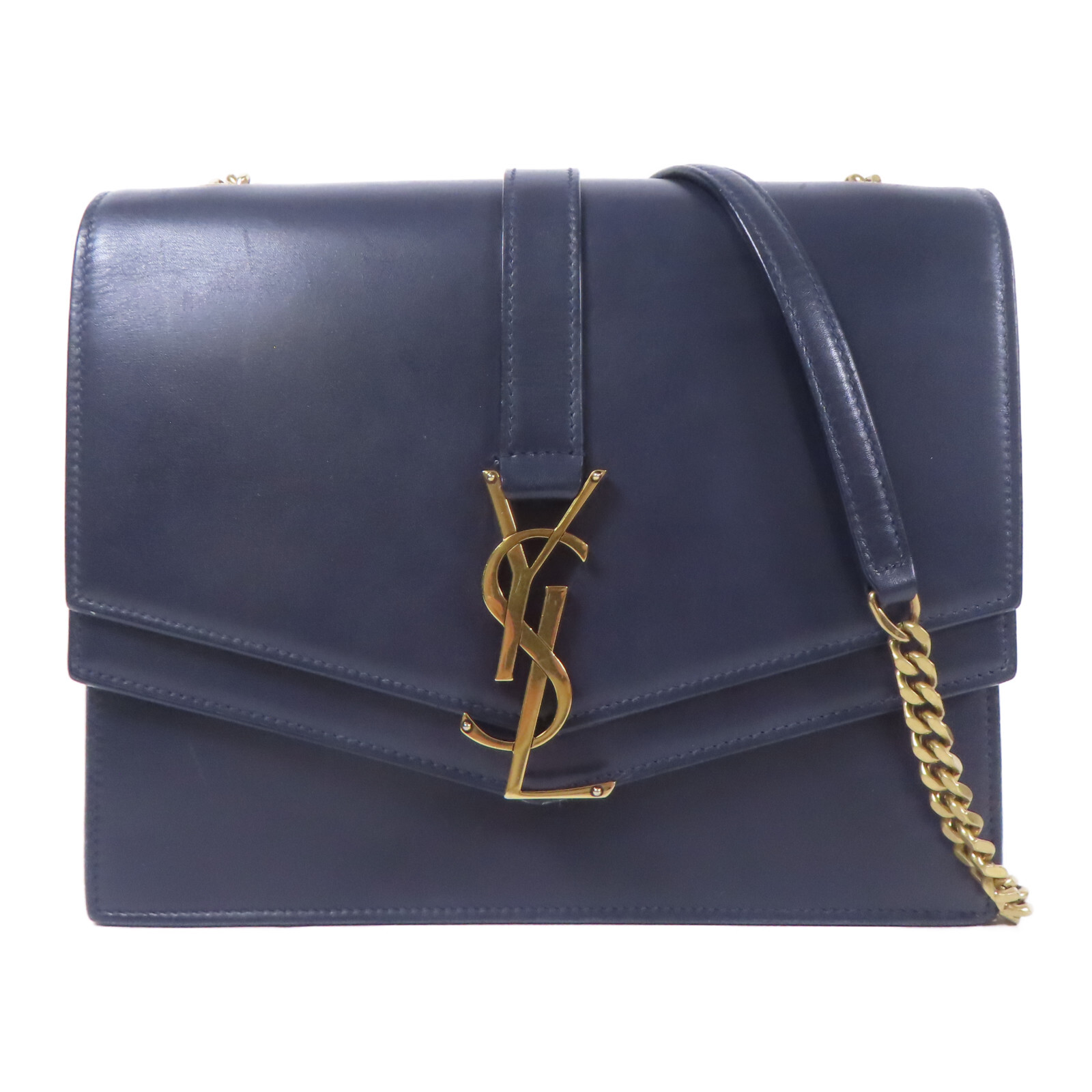 Borsa a tracolla SAINT LAURENT GHW catena pelle di vitello blu