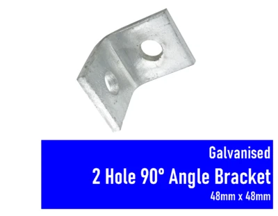 GALVANISED 2 HOLE 90° ANGLE BRACKET 48MM X 48MM UNISTRUT CHANNEL COMPATIBLE