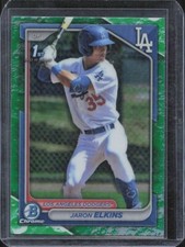 🔥2024 BOWMAN JARON ELKINS #BCP106 LUNAR GLOW 1ST REFRACTOR LOS ANGELES DODGERS 