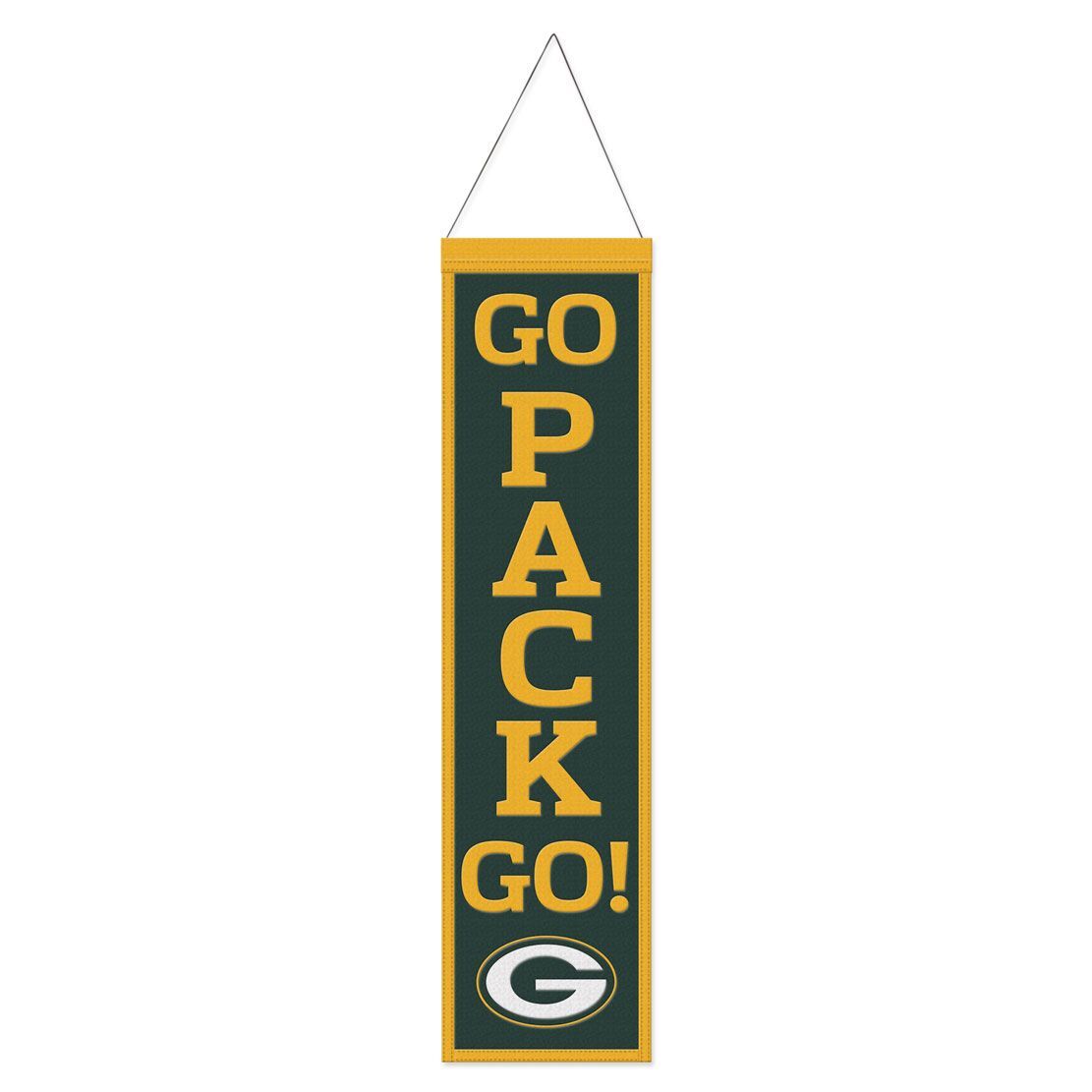 Шерстяной баннер Green Bay Packers Go Pack Go размером 8 х 32 дюйма 8990₽